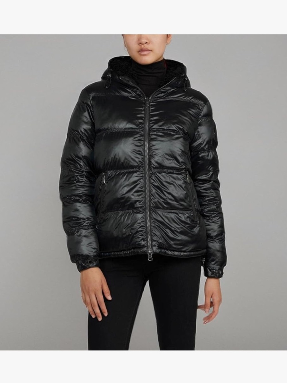 Pajar Snow Reversible Channel Quilted Puffer Coat Sherpa Black Winter Womens XL